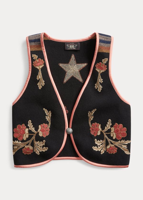 Women's Ralph Lauren Floral Wool-Cashmere Vests | 623198GYU